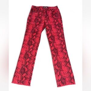 Pam & Gela Vibrant Red Snake Print Pants